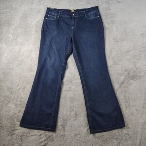 Vintage Y2k Chams‎ Jeans Women's Sz 14 Blue Embroidered Dark Wash Flared EUC!
